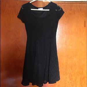 Black Lace Skater Dress